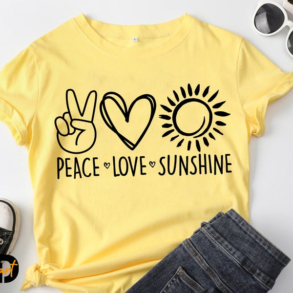 Peace Love Sunshine svg, Sunshine svg,Summer SVG, Love Sunshine svg,Digital Download, Sun svg,Doodle Sunshine Svg,Cricut svg,Heart