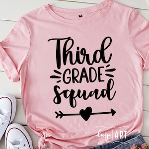 Third Grade Squad SVG, 3rd Grade Squad svg,Back To School Svg,Cricut svg,First Day of School svg, Third grade svg,Third grade teacher