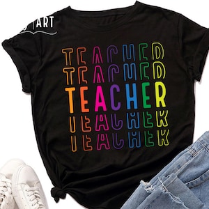 Stacked Teacher SVG, Teacher svg, Back to School svg, Cricut svg, Teacher Life svg, Teacher Mode svg, Colorful Teacher, Teacher Echo svg