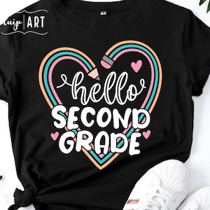 Hola segundo grado SVG, hola segundo grado svg, regreso a la escuela svg, Cricut svg, primer día de escuela svg, maestro de segundo grado, segundo grado svg