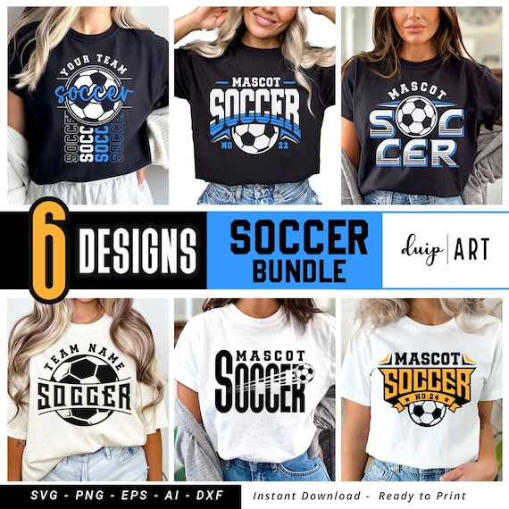 Soccer Shirt Design Bundle: Team Logo Templates (SVG and PNG Files)