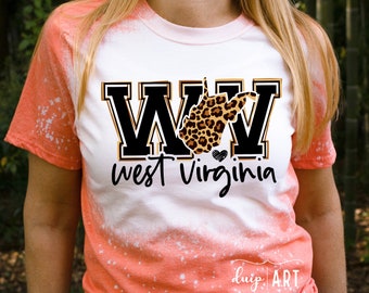 West Virginia Leopard Karte SVG, WV Cricut Cut Datei