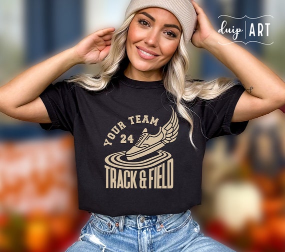 Track and Field Team Logo, Custom Text Design (SVG PNG)