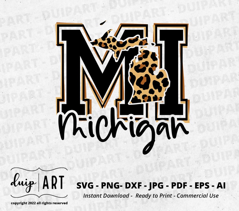 Michigan In Cursive Michigan Leopard Map SVG, MI Girl Shirt Design (digital Download) - Etsy
