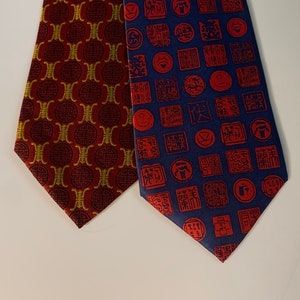 Asian Seals & Crests Silk Tie - Multiple Colors