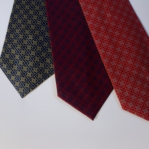 Japanese Box Pattern Silk Tie - Multiple Colors