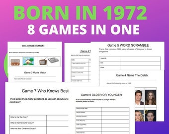 Birthday Trivia 1972 | Etsy
