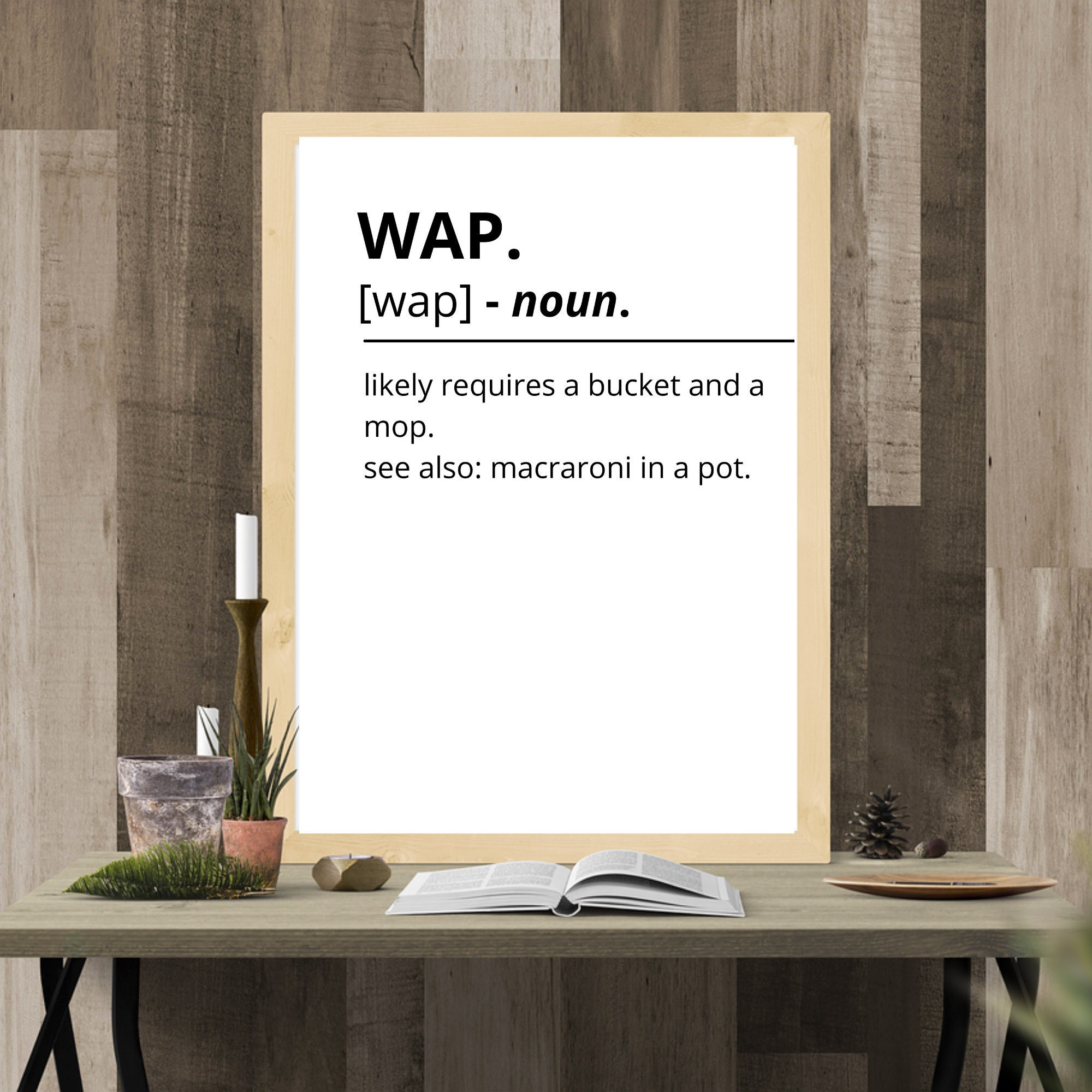 Wap Definition Print Wap Art Print Funny Home Decor Dorm Room Gift Wap