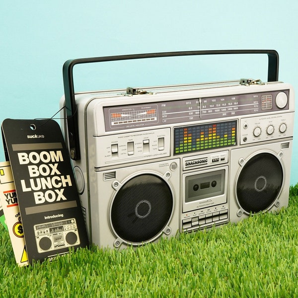 Boombox Lunchbox | Bento Lunch Box & Snack Boxes for Kids | Metal Lunch Box and Food Container | Storage Tin and Retro Lunch Box