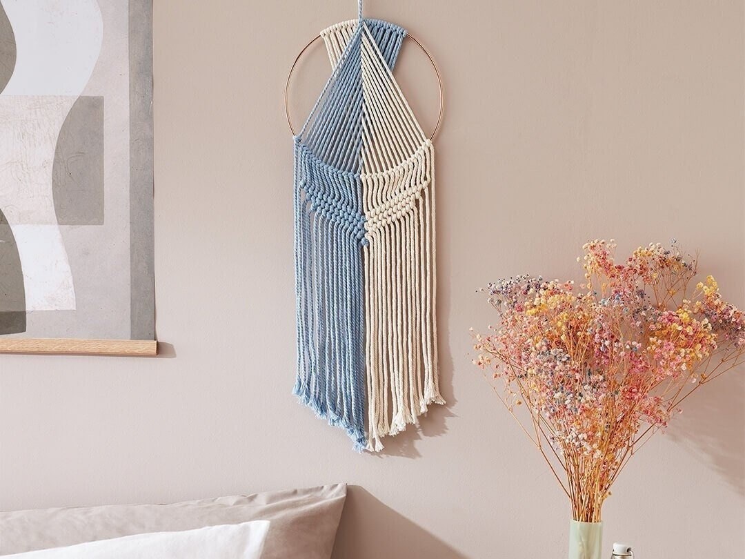 Attrape-rêves bleu Attrape-rêves géométrique en macramé à suspendre ...