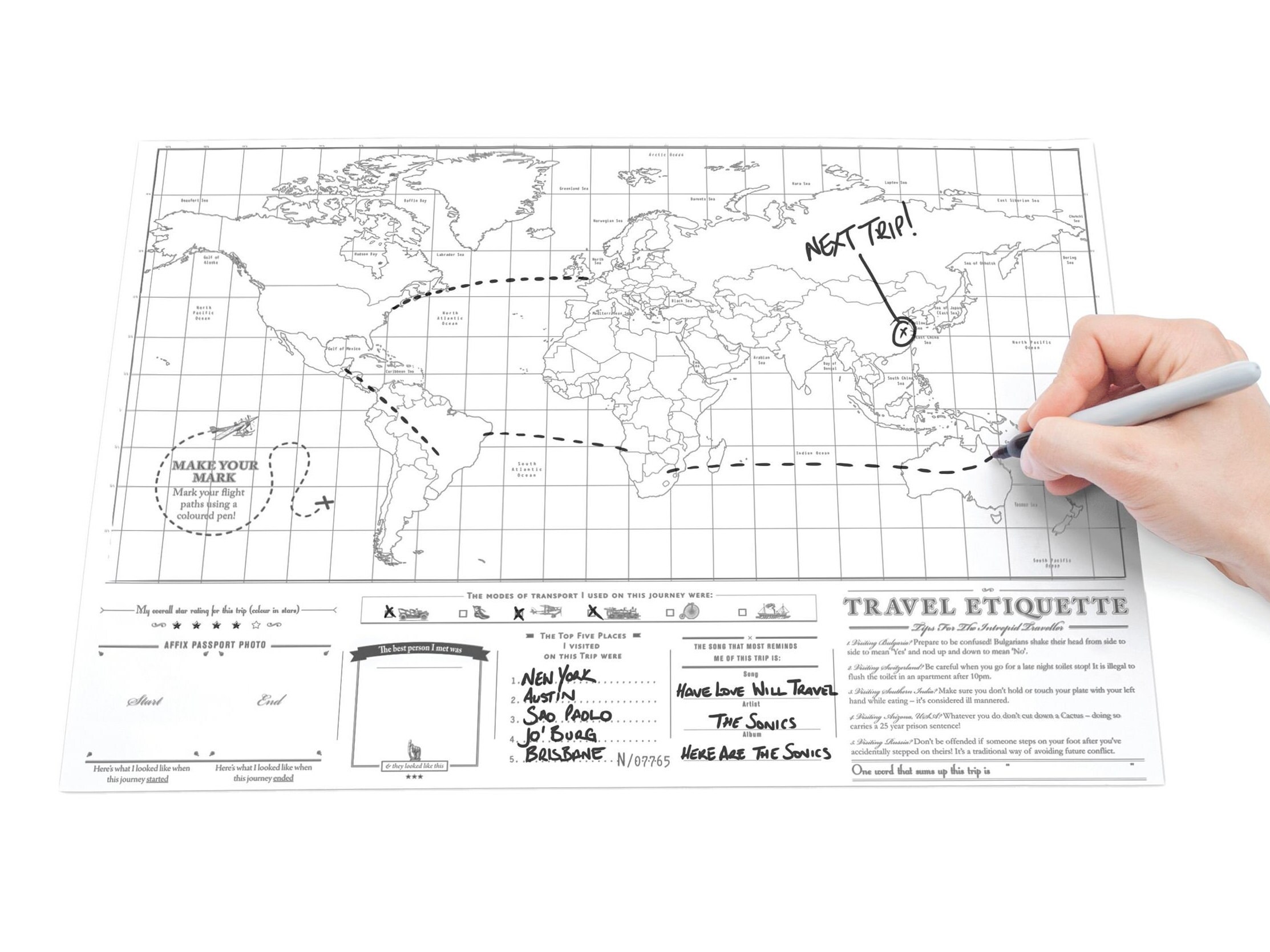 Scratch Map Original Travel Size Scratch off Map Mini - Etsy UK