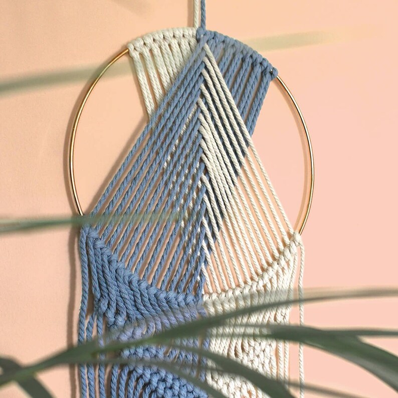 Attrape-rêves bleu Attrape-rêves géométrique en macramé à suspendre ...