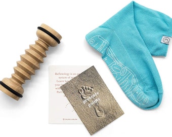 Reflexology Massage Kit | Spa Kit and Foot Spa Gifts | Reflexology Gift | Foot Massager, Reflexology Socks & Reflexology Booklet