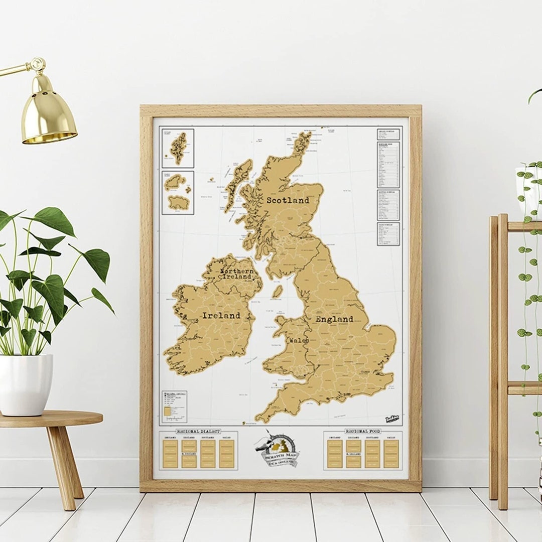 UK Scratch Map Scratch Map & Travel Map Scratch off Map Gold UK Travel