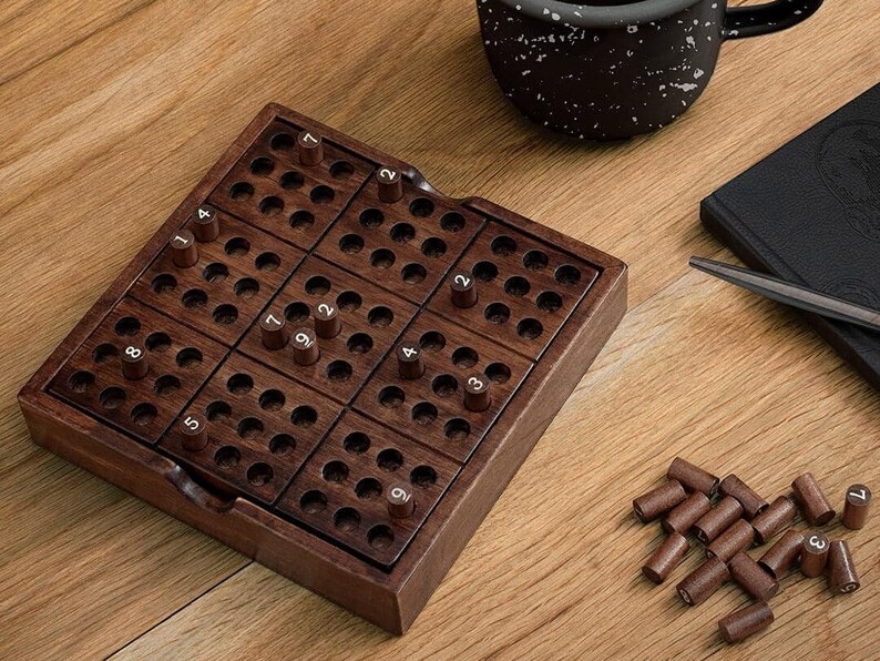 Sudoku Wooden Board Games Wooden Sudoku Board Game & Travel Etsy UK