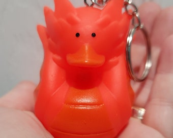 Red Dragon Rubber Duck on a Keychain great gift for Kids/Family/Friends/Birthday/Holidays/Fun/You