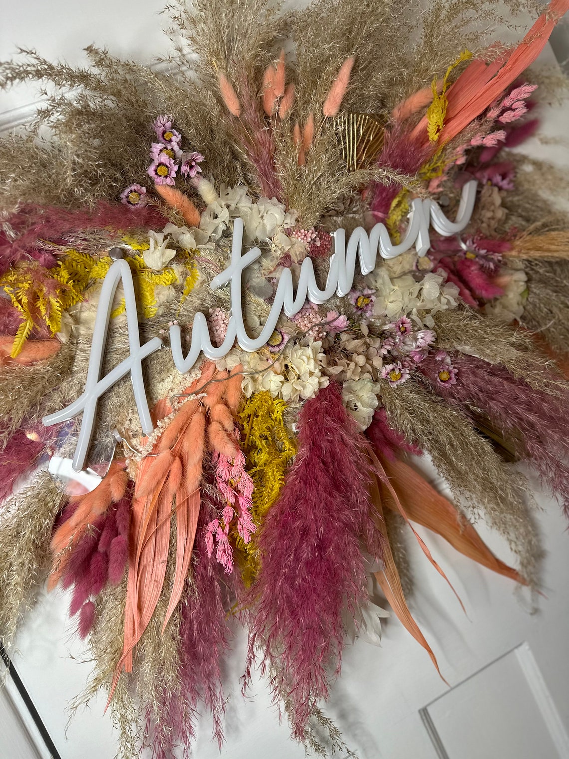 Pampas & Neon Sign Pampas Arrangement Pampas Sign Neon Sign Neon Light