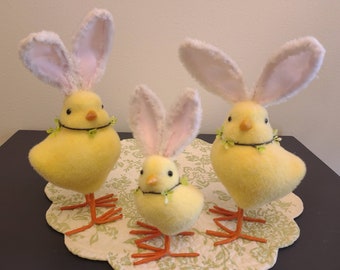 Fuzzy Foam Chicks with Bunny Ears