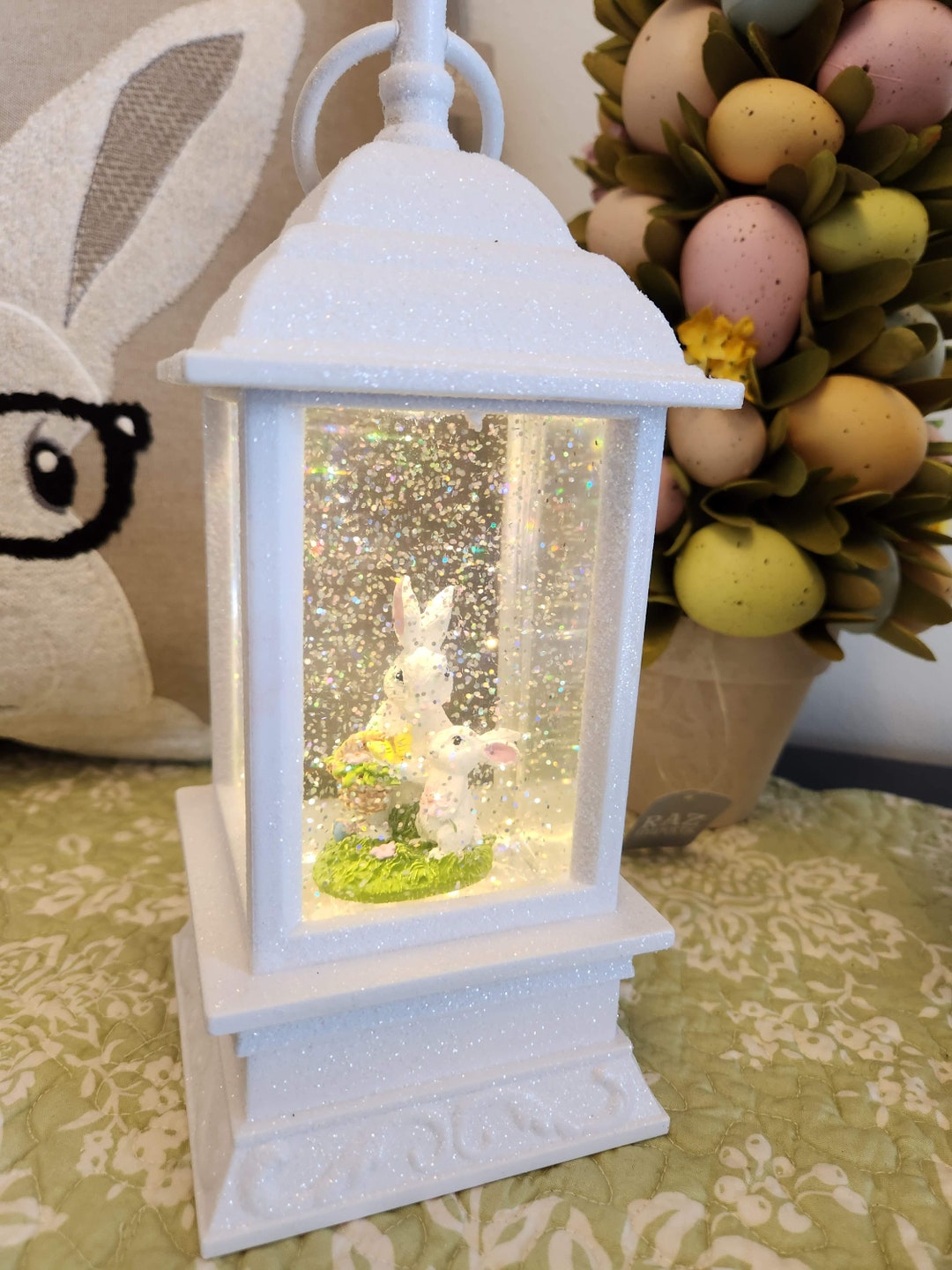 Mommy With Baby Bunny Water Lantern Etsy