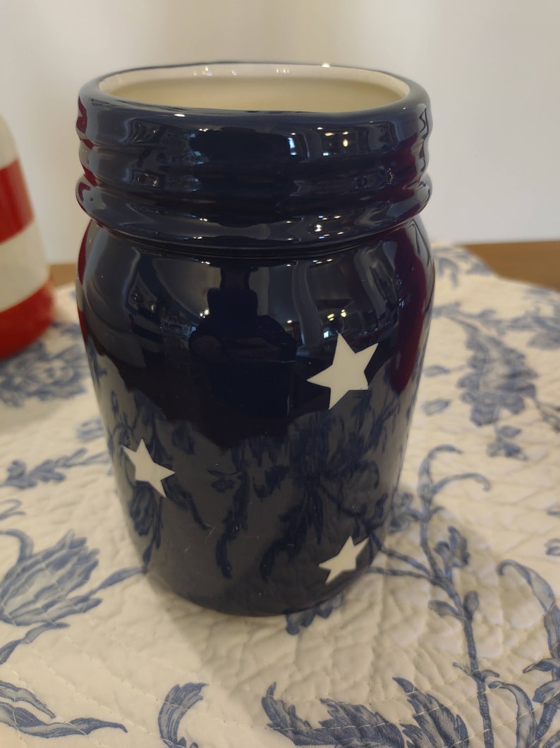 Americana Ceramic Mason Jars Etsy