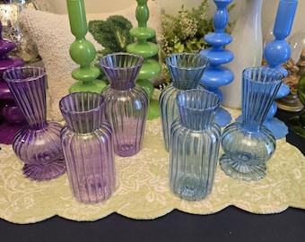 Set of 3 - RAZ Imports Pastel Glass Bud Vases