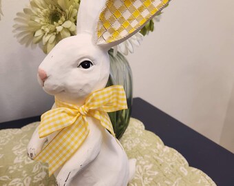Distressed Gingham Rabbit