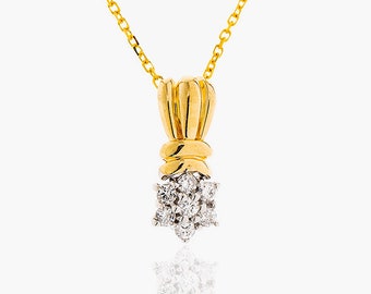 14k Yellow And White Gold Diamond Necklace