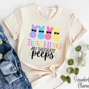 Ostern Shirt, Ostern Shirt, Peeps Ostern Shirt, Lehrer Ostern Peeps Shirt, Lehre meine Lieblings Peeps Shirt, süßes Bunny Shirt, Hase mit Brille Tee