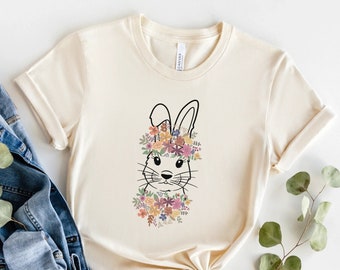 Crown Bunny, Flower Crown Bunny Shirt, Family Easter Tee, Happy Easter Shirt, Matching Easter Shirts, Cute Easter Tee, Bunny Ears Tee