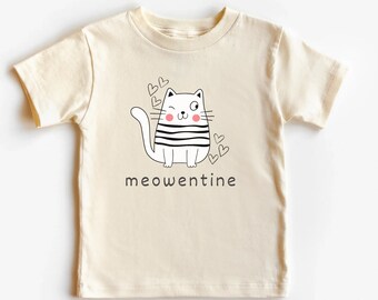 Kids Meowentine Tee, VDay Kids Gifts, Cute Kids Cat Shirt, Cat Valentine's Shirts, Kids Valentine's Shirt, Kids VDay Tee