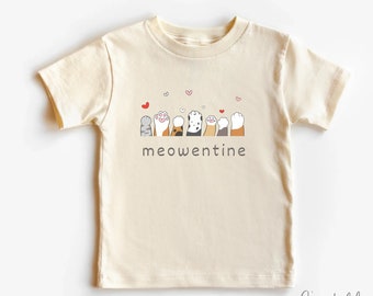 Kids Meowentine Tee, VDay Kids Gifts, Cute Kids Cat Shirt, Cat Valentine's Shirts, Kids Valentine's Shirt, Kids VDay Tee, Gifts For Kids