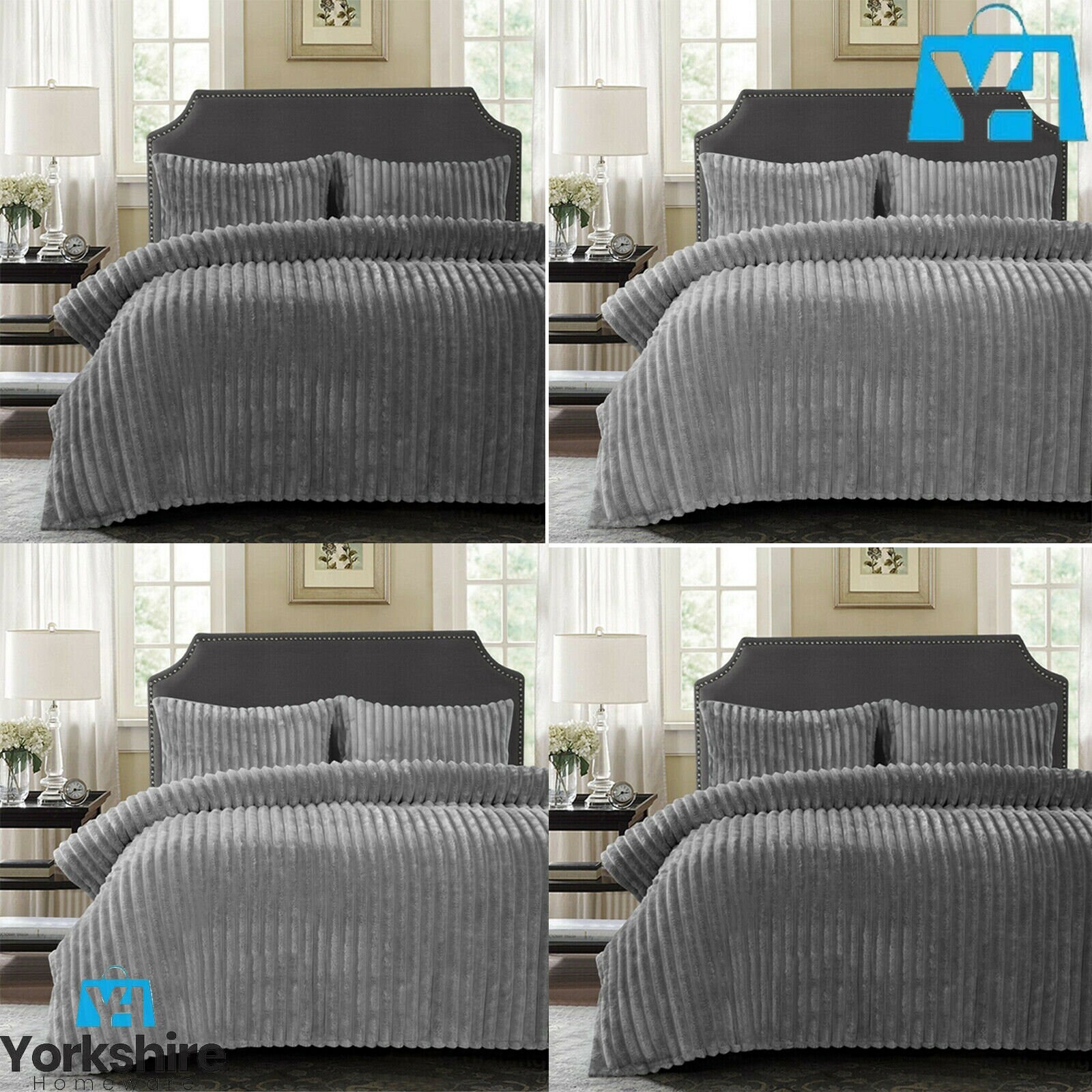 Hand Made Chunky Rib Duvet Cover Set Quilt Pillow Case Etsy