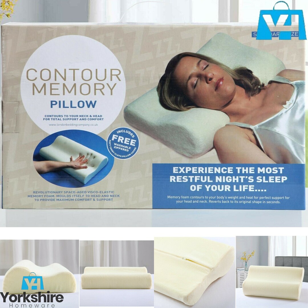 Contour Memory Foam Pillow With Hand Made Cover - Etsy