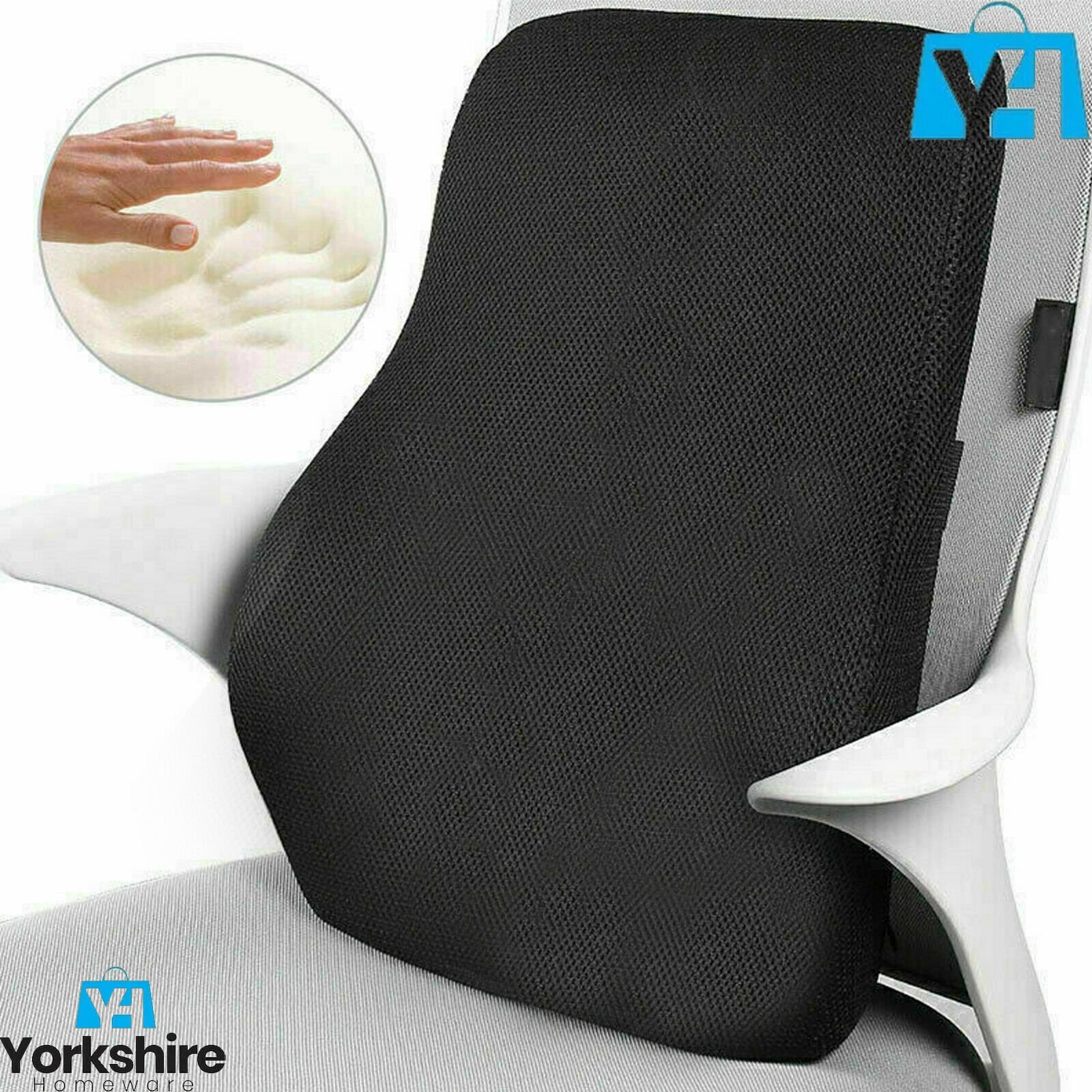 SEG Direct Lumbar Support Pillow for Car, Back Support with Vibrating  Motors 12V, for Driving Fatigue Back Pain Relief, Memory Foam with Leather