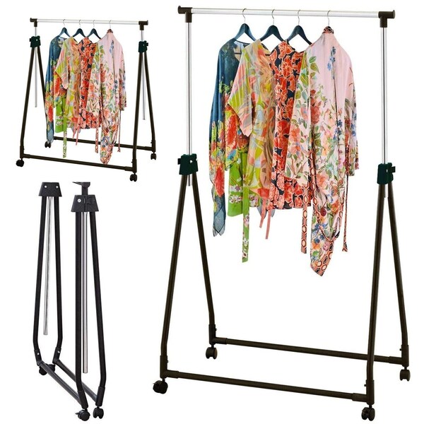 Cloth Rail hanging rack garments clothing display stand storage shelf hand foldable
