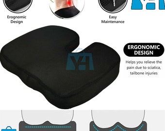 Memory Foam Hand Made Seat Cushion Coccyx Orthopedic Back  Hip Pain Relief Chair Pillow