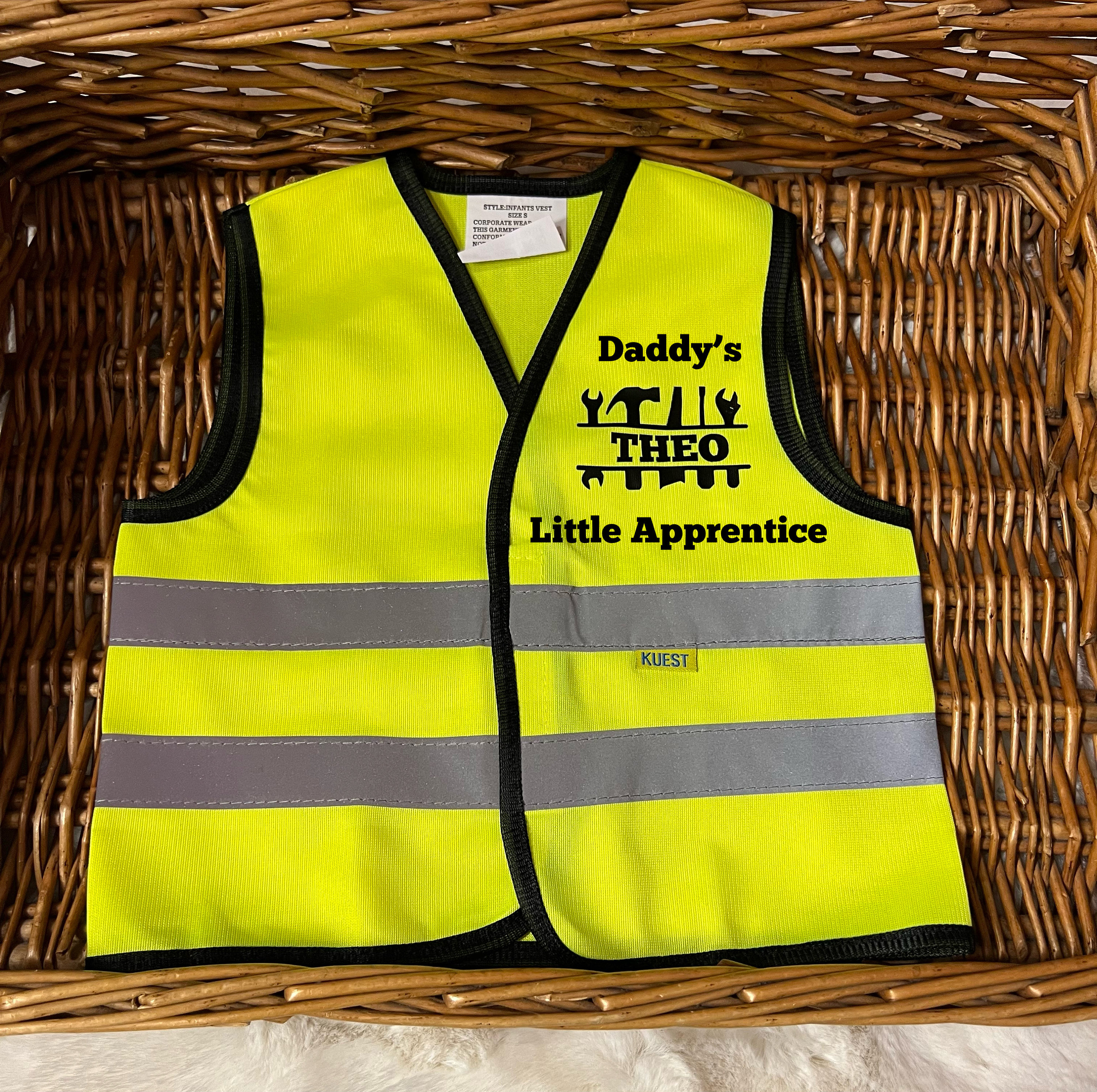 Baby Construction Vest Kids Daddy's Little Helper Hi Vis Vest, Add