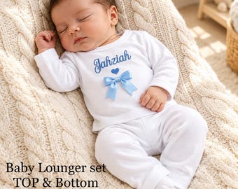 Newborn FULL SET sleepsuit hat headband mitts. Or Baby Lounger set EXTRA add Taggie or bunny or blanket or case or gift box 2nd pic original