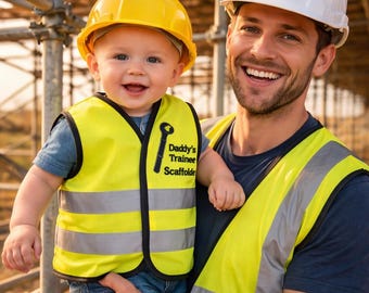 Hi Vis baby jackets any design, any name, any profession Personalised gifts ADD your child’s name.
