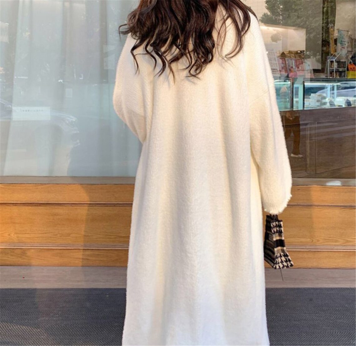 Pearl Mohair Oversized Cardigan Bridal Chunky Thick Long Warm | Etsy