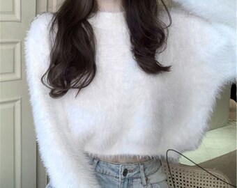 fur white sweater
