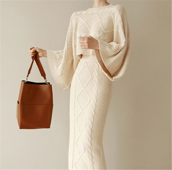 Boho Two Pieces Sweater Dress Bohemian 
