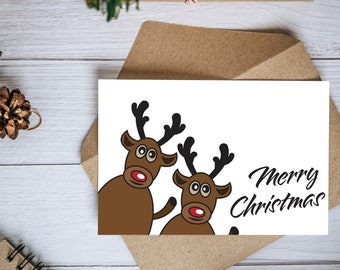 Künstler-Designed süße druckbare Weihnachtskarte & Geschenkanhänger (10er Set, AUS A4 + US Letter)