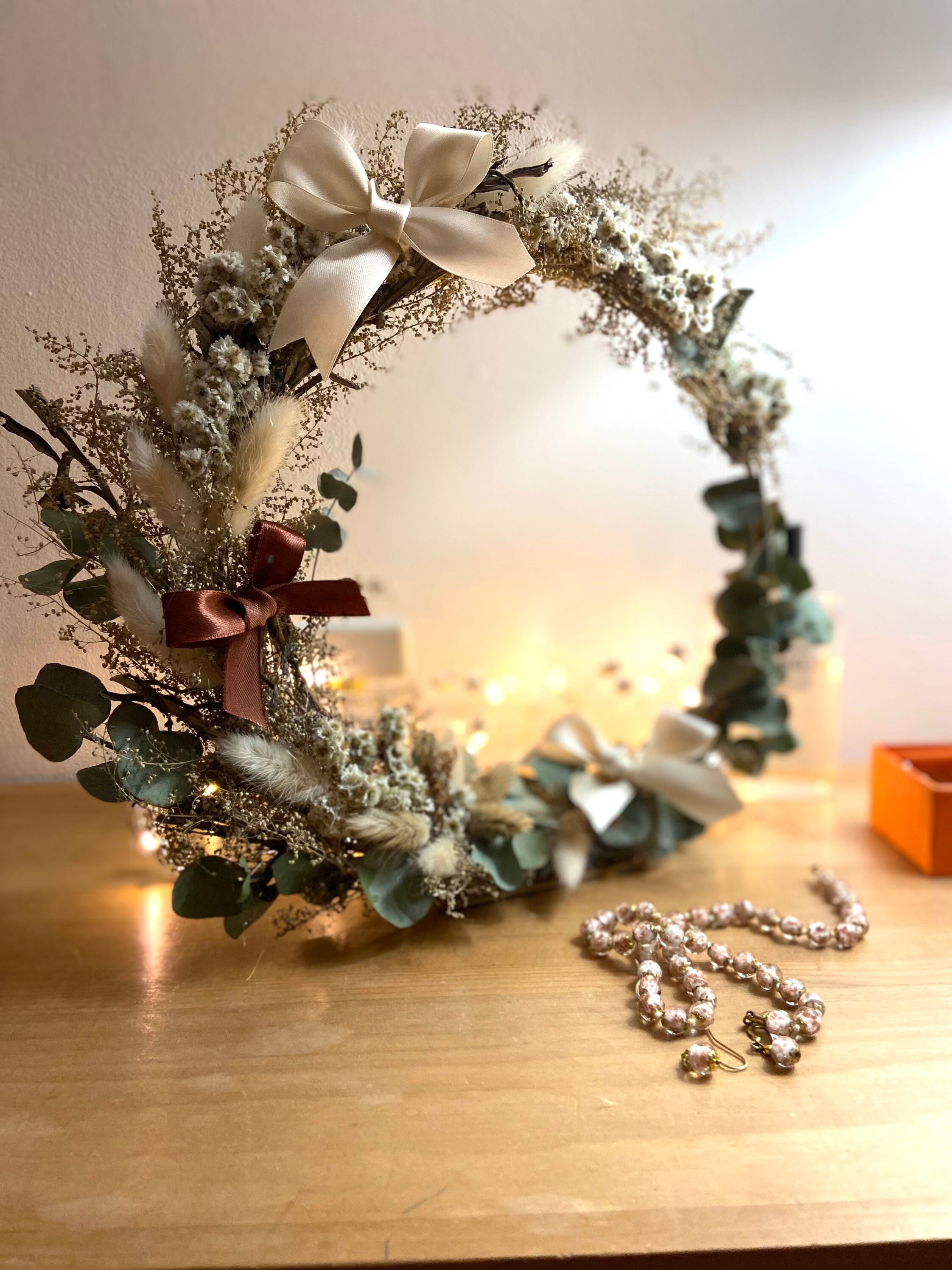 Couronne de Fleurs Séchées Pour Décoration d'intérieur