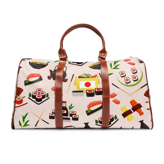 Japanese Inspired Waterproof Travel Bag, PU Leather Handle Bag