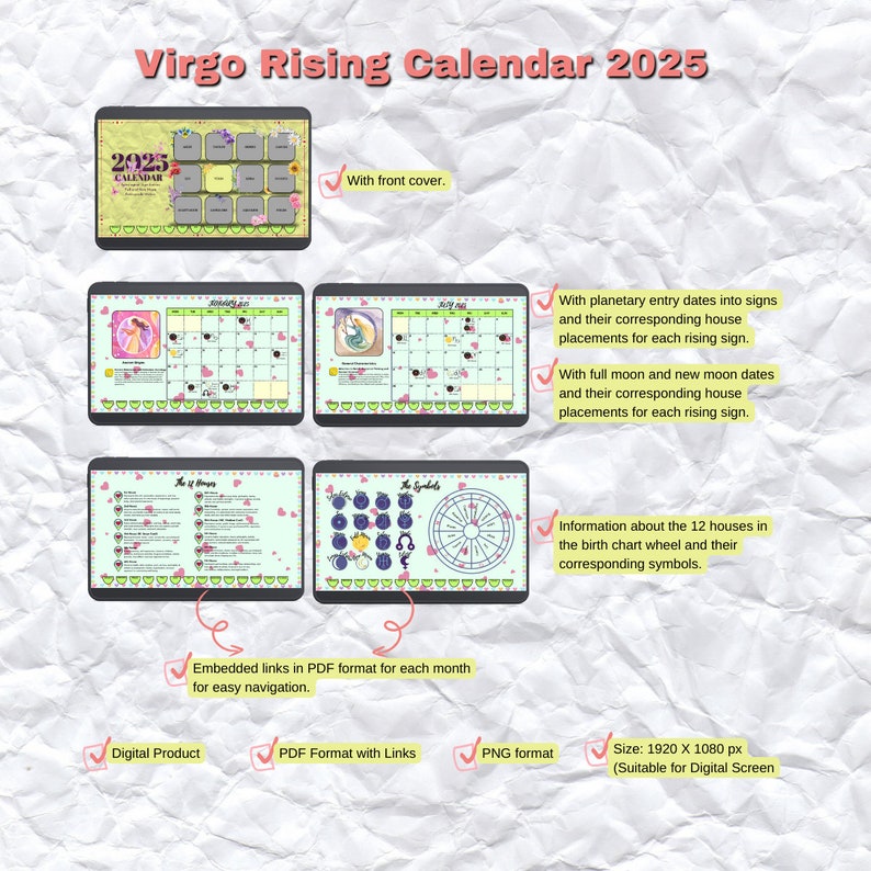 Virgo 2025 Calendar Etsy