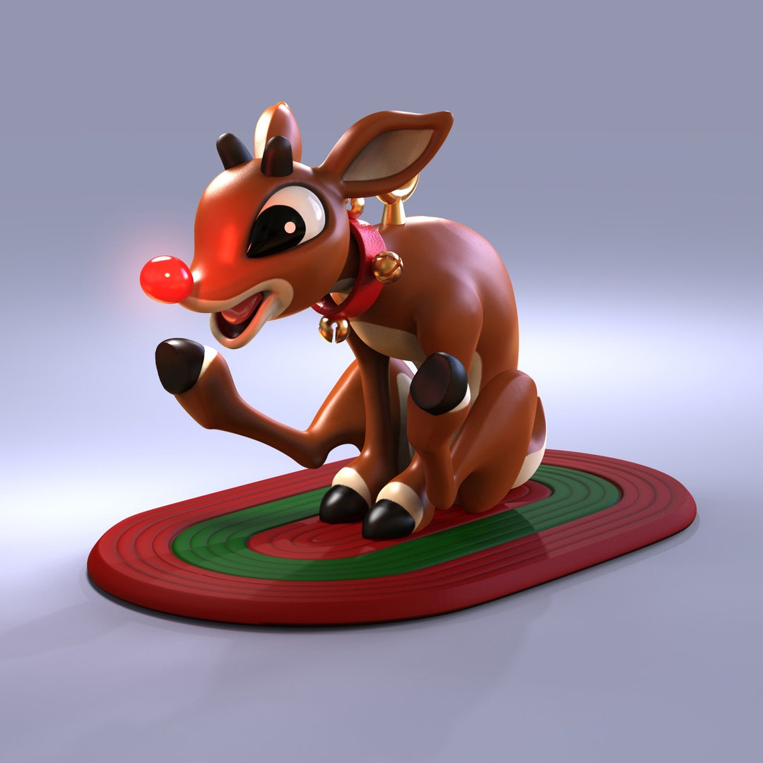 Rudolph Sledding on His Rug- Ornament STL File - Etsy