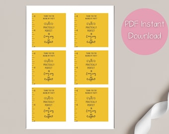 Mary Poppins Printable Gift Tags | Instant Download | Kid's Birthday Decor | 3" Favor Tags | Party Supplies | Mary Poppins Decor |