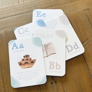 Christliche Alphabet Flash Cards I ABC Cards I Christian Decor | Aquarell Dekor | Digitaldruck | Kinderzimmer Dekor | Sonntagsschule Kunst
