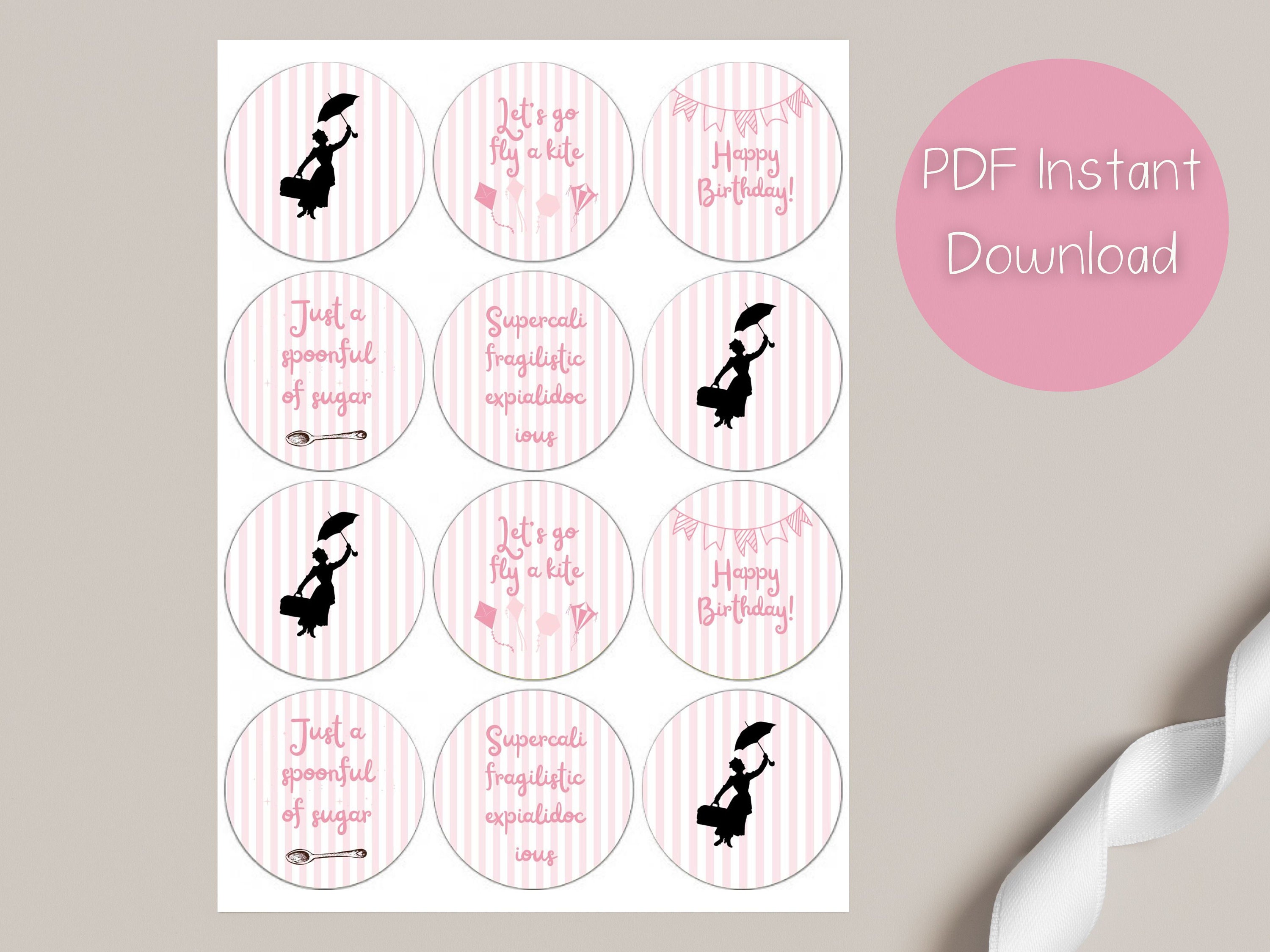 Mary Poppins Printable Party Toppers Digital Download Kid's Birthday ...